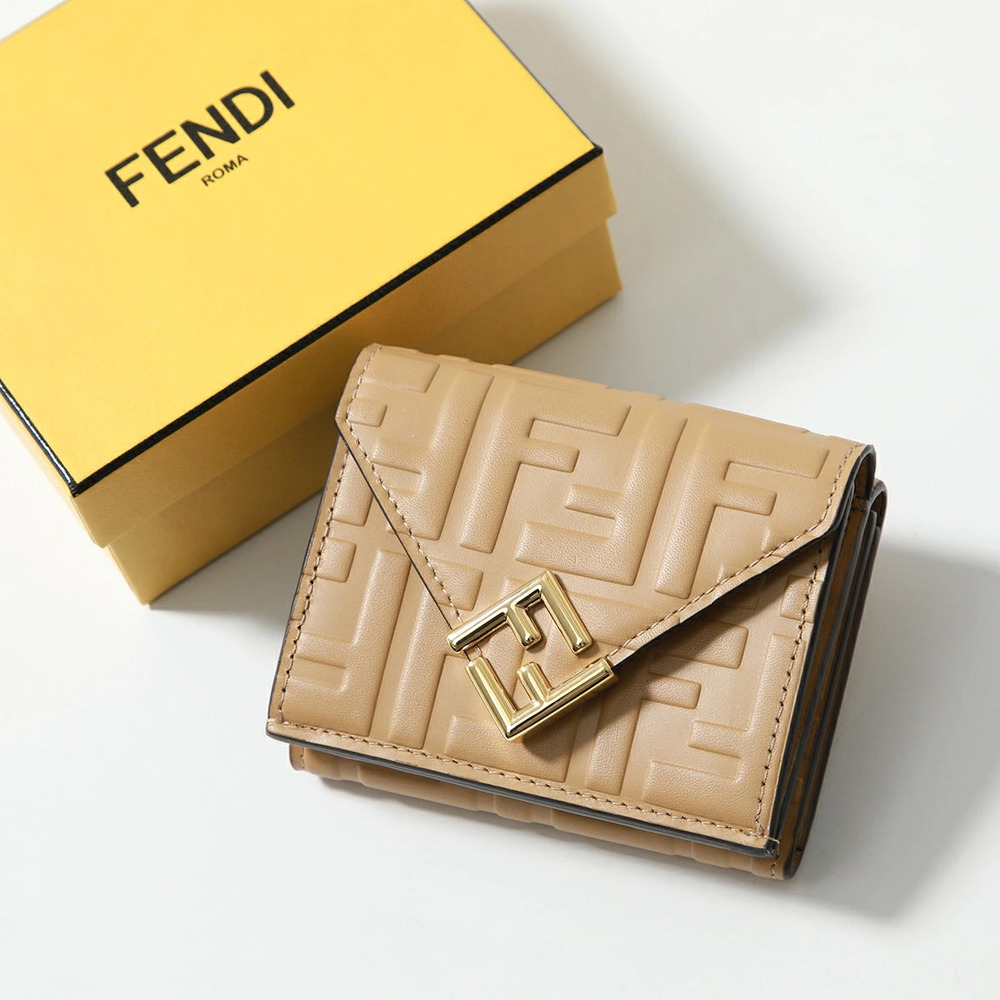 Fendi Tri fold Wallet ASUS Leather FF Diamond